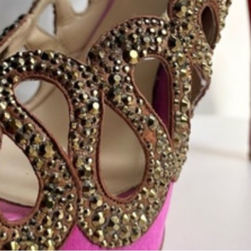 🌺CHRISTIAN LOUBOUTIN 👠 Beaute Strass Pink Pumps Size: 36.5 - Picture 13 of 15